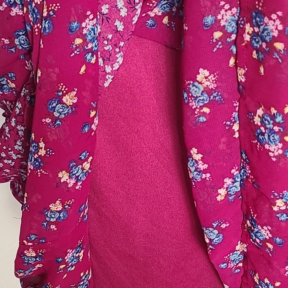 Arizona Jean Co. Sheer Pink Floral Sundress, Cami Dress Underneath, Size XL - Picture 6 of 10